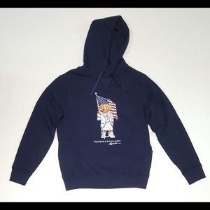 Polo Teddy Bear Navy Olympic Team Usa Flag Hoodie
